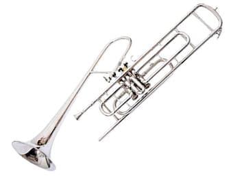 Trombón Sib: Latón niquelado con estuche rígido y boquilla