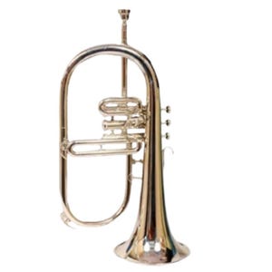 Flugelhorn 3 Valve Nickel Plated by Zaimahandicraft Comes with a Case, used for Marching Concerts,  Home Décor, and Gift For All.