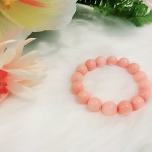 Natural Pink Gemstone Round Beads Bracelet For Women, Gift for Mom, Bridesmaid Gift for Her
