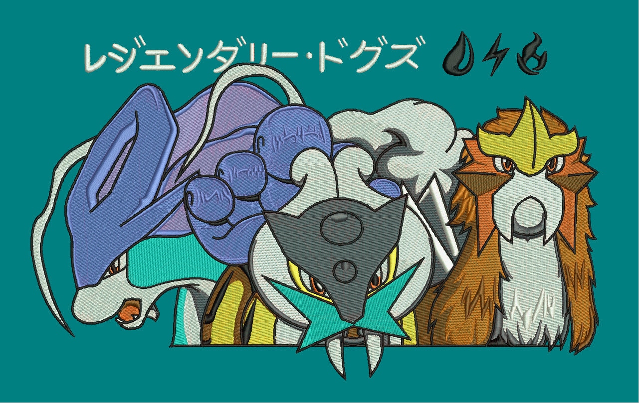 suicune, raikou, and entei (pokemon) drawn by teletelo