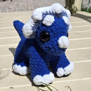 Handmade Mini Triceratops Crochet Plushie