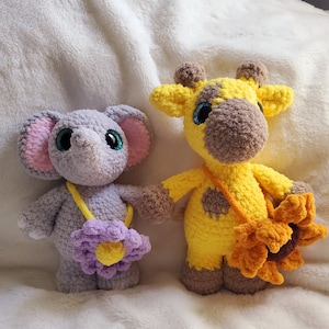 Handmade Elephant - Giraffe Crocheted Plushie