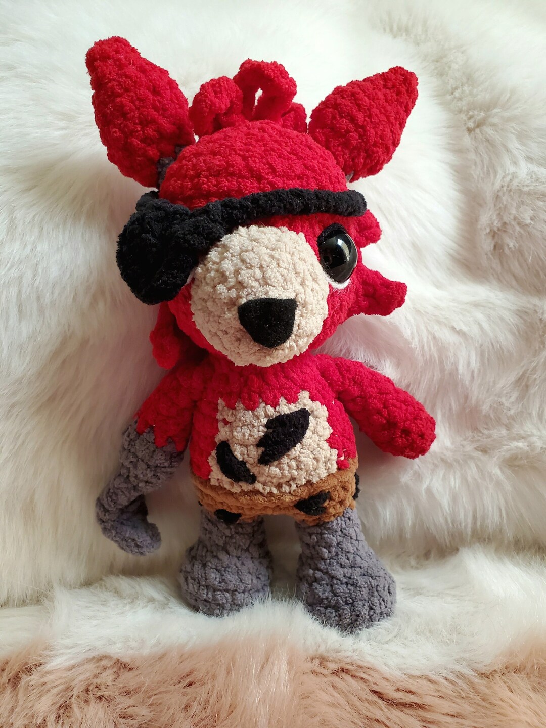 Crocheted Foxy Fnaf Plushie - Etsy