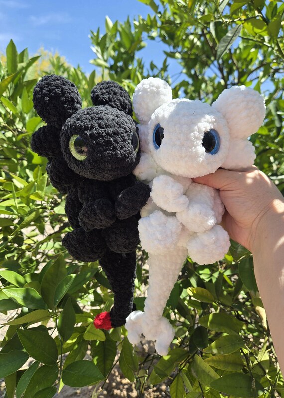Handmade Light or Dark Mini Snuggler Dragon Crocheted Plushie