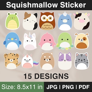 Squishmallow Sticker, Printable Cute Squishmallow Stickers, Squishmallow Png Clipart Cute Printable Sticker Squishmallow Digital Stickers