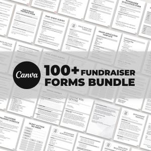 Bundle Of Fundraiser Form, Sponsorship Form Template, Fundraising Plan, Event Sponsorship Template, Canva Editable Template