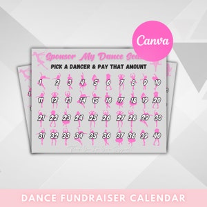 Editable Dance Template Pick a Date to Donate Fundraiser, Fill My Dancer, Dance Fundraiser, Pink Fundraiser, Dance Competition Fundraiser