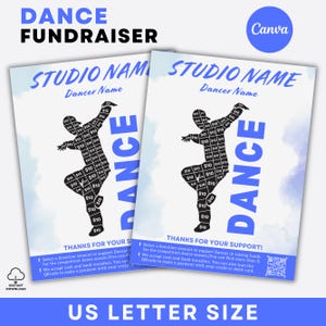 Dancer Fundraising Calendar, Editable Hip Hop Fill My Dancer Fundraiser Template Dance Fundraiser 8.5x11 in Canva Template Instant Download