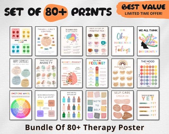 Therapy Poster Bundle, Therapy, Decor Psychologist Therapist Mental Health Bundle, Wall Art Therapy, INSTANT DOWNLOAD