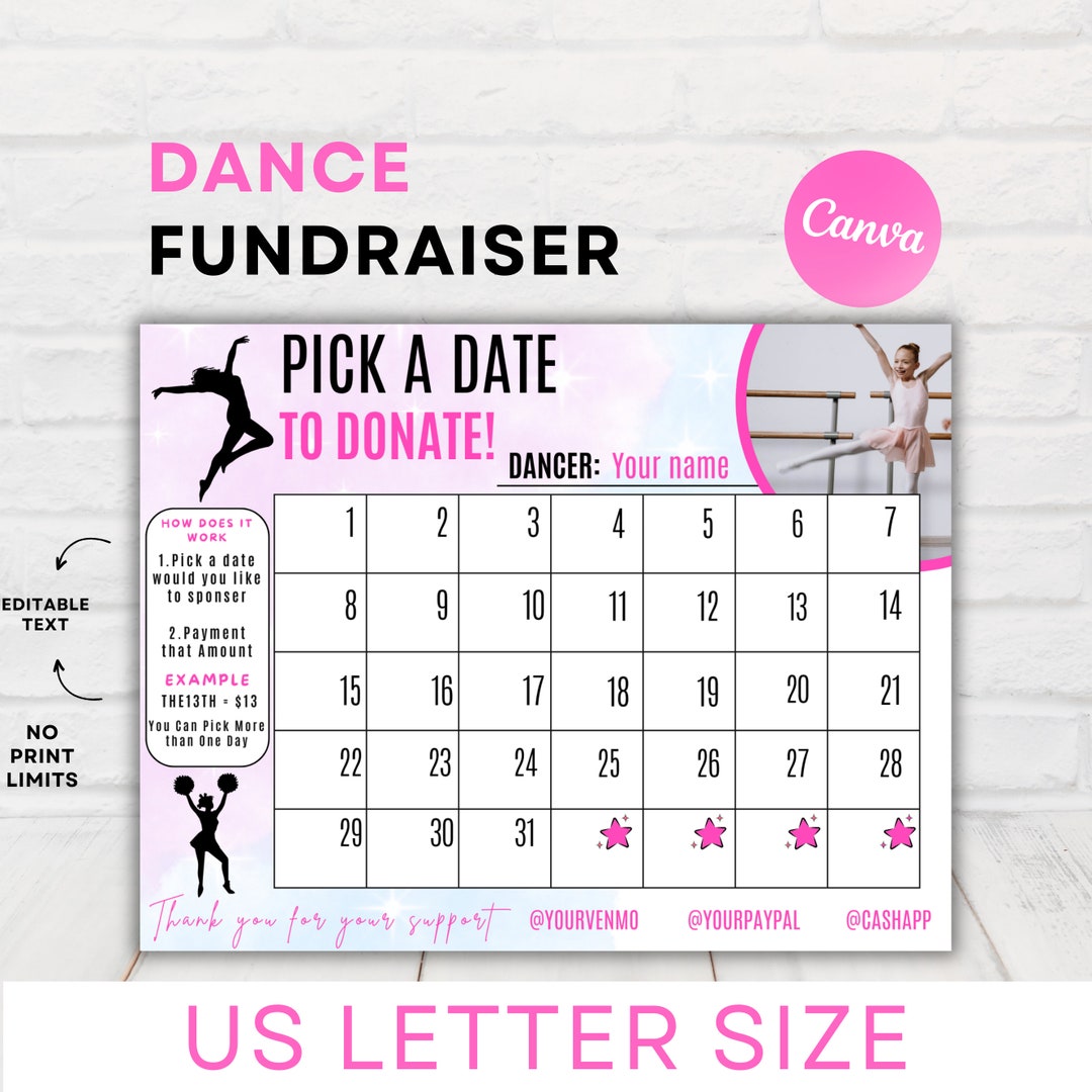 Editable Dance Template Pick a Date to Donate Fundraiser, Fill My Editable Dance Template Pick a Date to Donate Fundraiser, Fill My