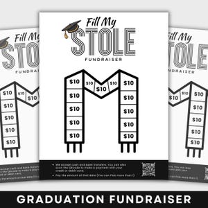 Graduation Fundraiser Template, Fill My Graduation Stole Fundraiser,Fill My Fundraiser for Senior Graduation Party,Graduate Stole Fundraiser