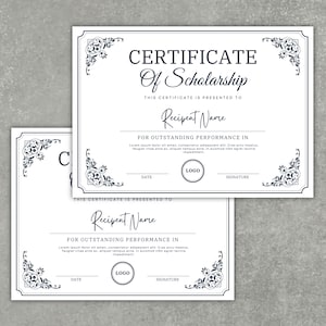 Editable Scholarship Award Template, School Award Certificate ...