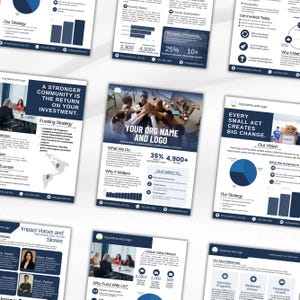 One Pager Nonprofit Canva Templates, Editable Impact Report, Corporate One Page Template, Infographics For Non Profit, Canva Template
