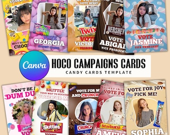 Pacchetto di 10 caramelle per la campagna, etichette per caramelle per la campagna di ritorno a casa, campagna di classe per il consiglio studentesco, Vota per me, modello Canva scaricabile digitalmente