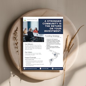 One Pager Nonprofit Canva Templates, Editable Impact Report, Corporate One Page Template, Infographics For Non Profit, Canva Template