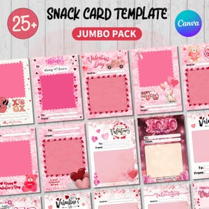 Valentinstag Jumbo Snack Karte Canva Vorlage, Jumbo Leckerli Karte, Valentinstag Geschenkkarte, Snack Pack Valentinstag Karte, Valentinstag Karte
