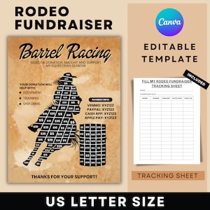 Rodeo fundraiser canva Editable Template, Horse riding match Fundraiser, Pay for your day fundraiser calendar, Pay the Date Rodeo Fundraiser