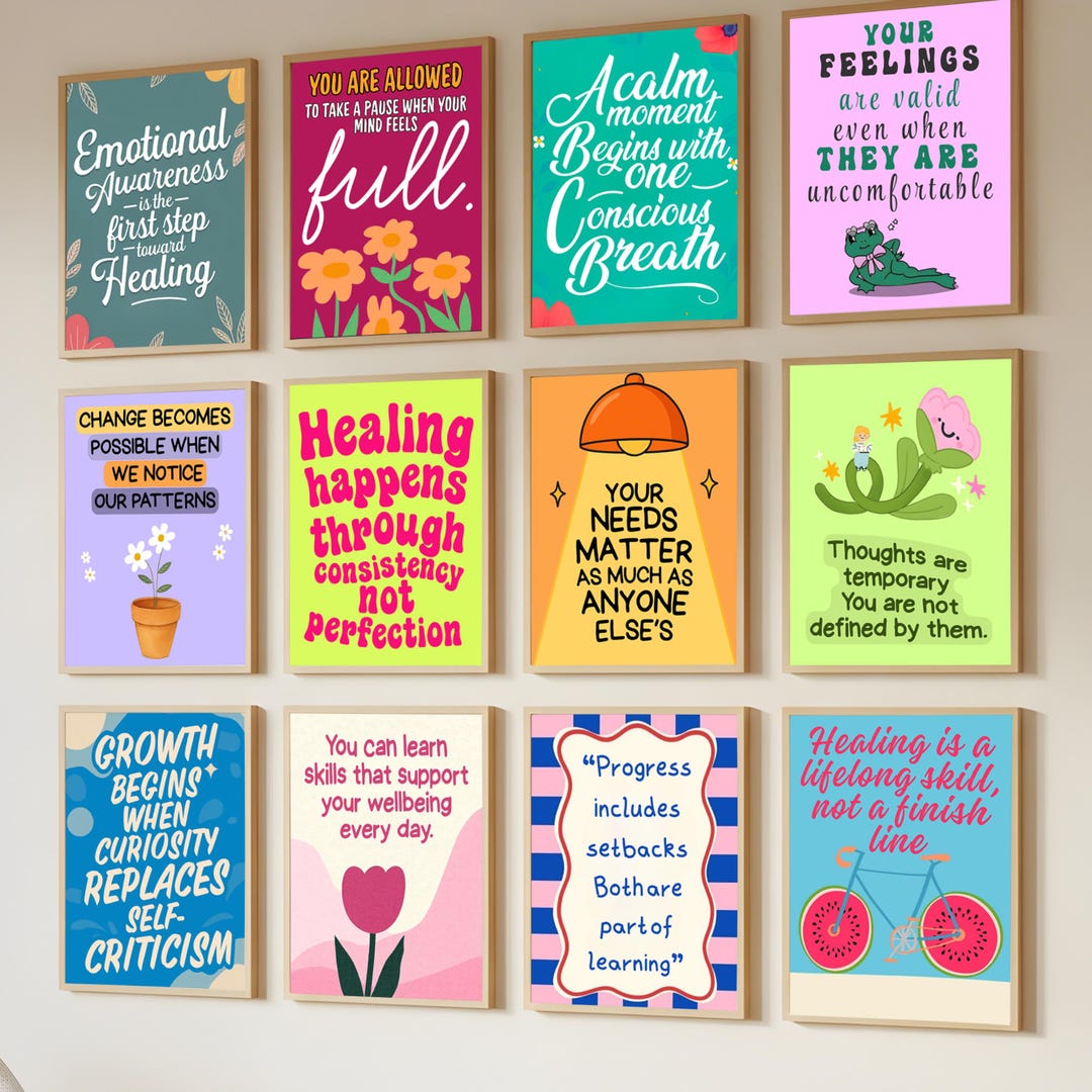 Mental Health Bundle, 200+ Wall Art Prints for Therapy Office Decor ...