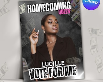 Heimkehr Poster Canva Vorlage, Heimkehr Kampagne, Heimkehr Königin, Klassenschatzmeister, Klassensprecher, Schülerrat, DIY HOCO FLYER