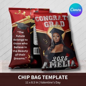 Graduation Chip Bag Canva Template, Graduation Party Favor,Class of 2025 Graduation Party Favor Bundle,Chip bag party favors,Canva Templates