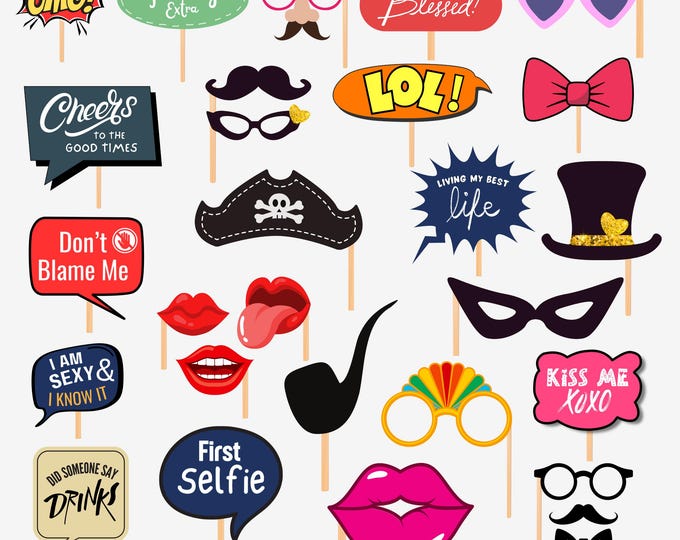 Funny Party Photo Booth Props, Funny Photo Props, Funny Party Props ...
