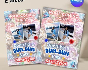Dum Dum Poster Heimkehr Königin, Heimkehr Poster, Heimkehr Kampagne, Klassenschatzmeisterin, Klassensprecherin, Canva Vorlage, digitaler Download