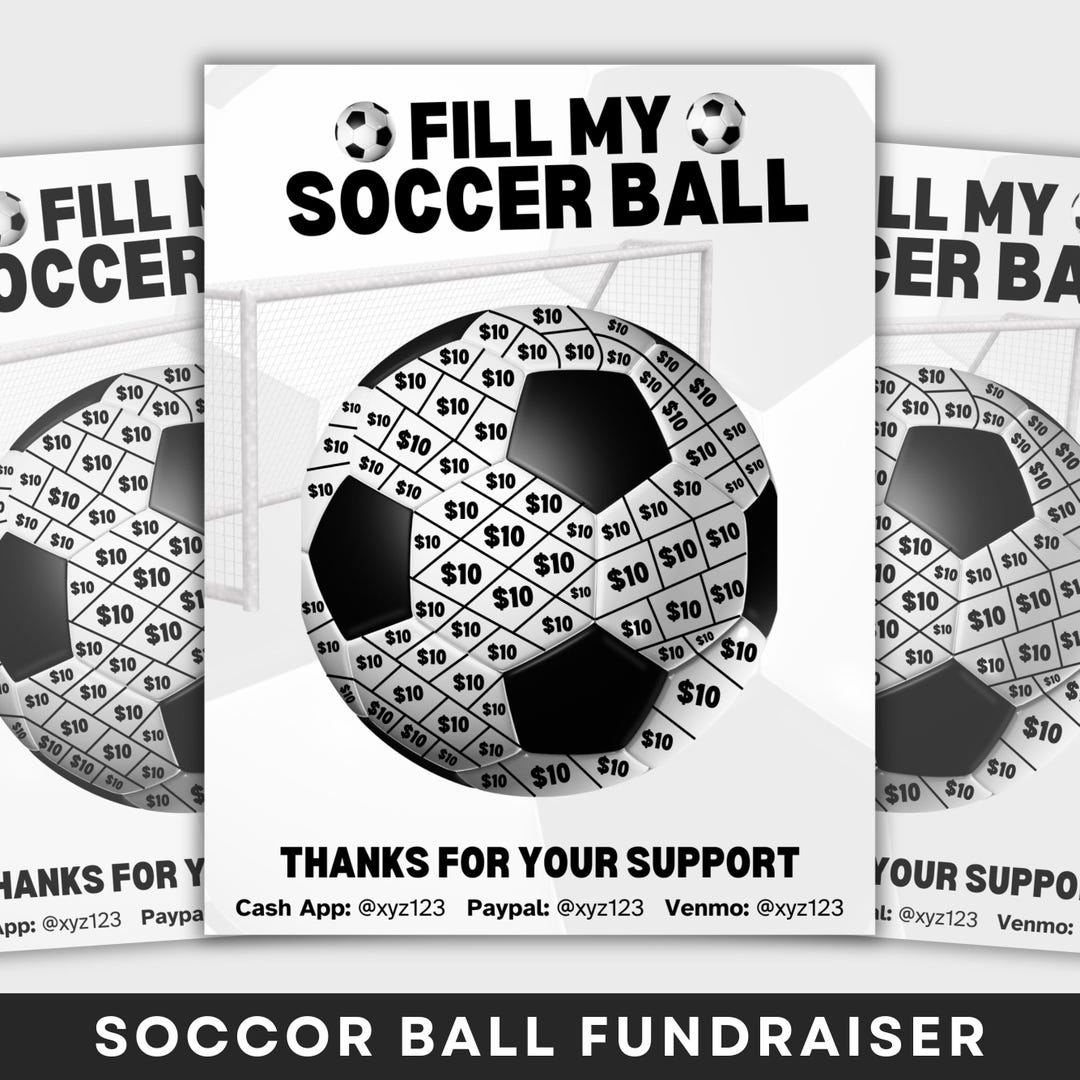 Soccer Fundraiser Canva Template, Editable Fill My Ball Fundraiser