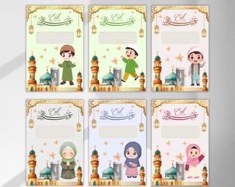 Portamonedas Eid, Sobre para Dinero Eid Editable, Tarjeta de Dinero Eid, Regalos Eid para Niños, Tarjeta Eid Mubarak, Plantilla Canva Descarga Instantánea