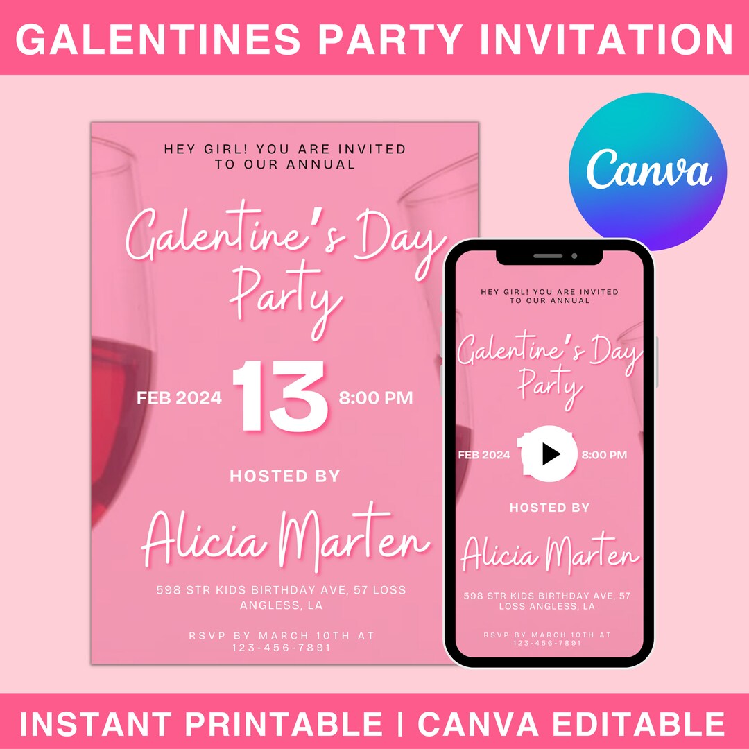 Galentines Day Invitation Template Galentines Day Party Invitation Galentines Day Invitation Template Galentines Day Party Invitation