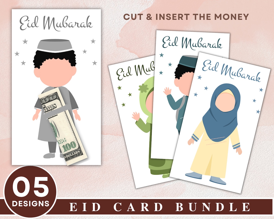 10 Eidi Money Holder, Eid Money Card Bundle, Eid Envelopes, Gift Card