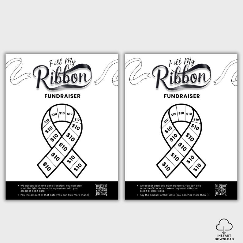 Fill My Ribbon Fundraiser Template, Cancer Fundraiser,awareness Ribbon ...