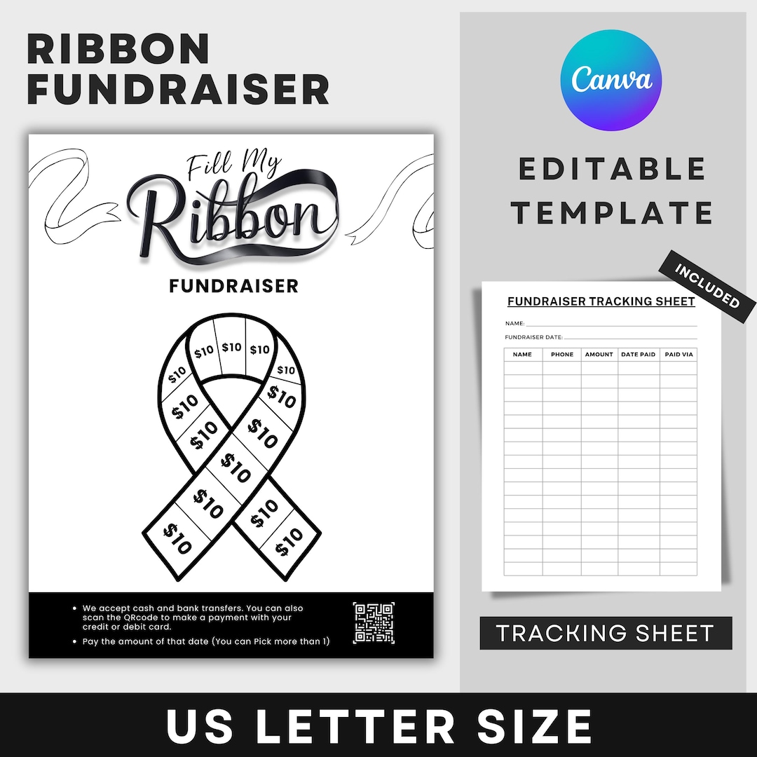 Fill My Ribbon Fundraiser Template, Cancer Fundraiser,awareness Ribbon ...