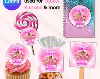 Vote Homecoming Stickers, Class Campaign Sticker, Class Campaign, Homecoming Campaign, Vote Homecoming Queen, Stickers, Canva Template