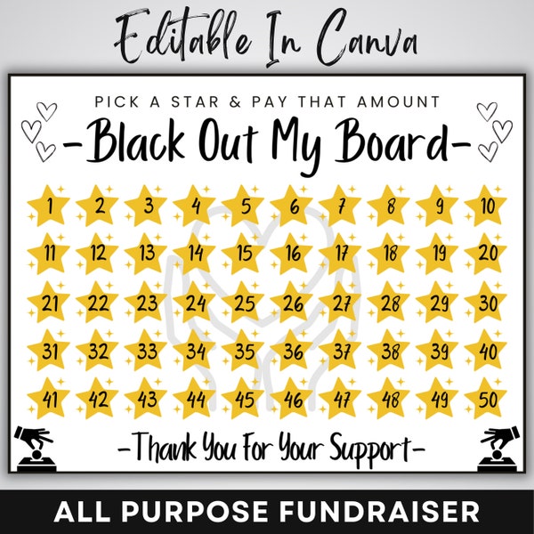 All Purpose Fundraiser Calendar, Pick A Date To Donate Fundraiser, Calendar Fundraiser, PTO Fundraiser School, Canva Editable Template