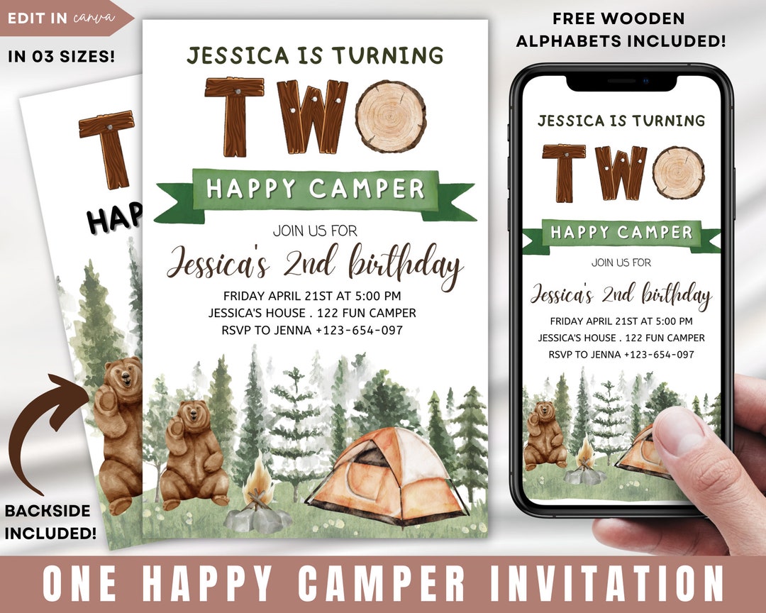 One Happy Camper Invitation One Happy Camper Birthday - Etsy