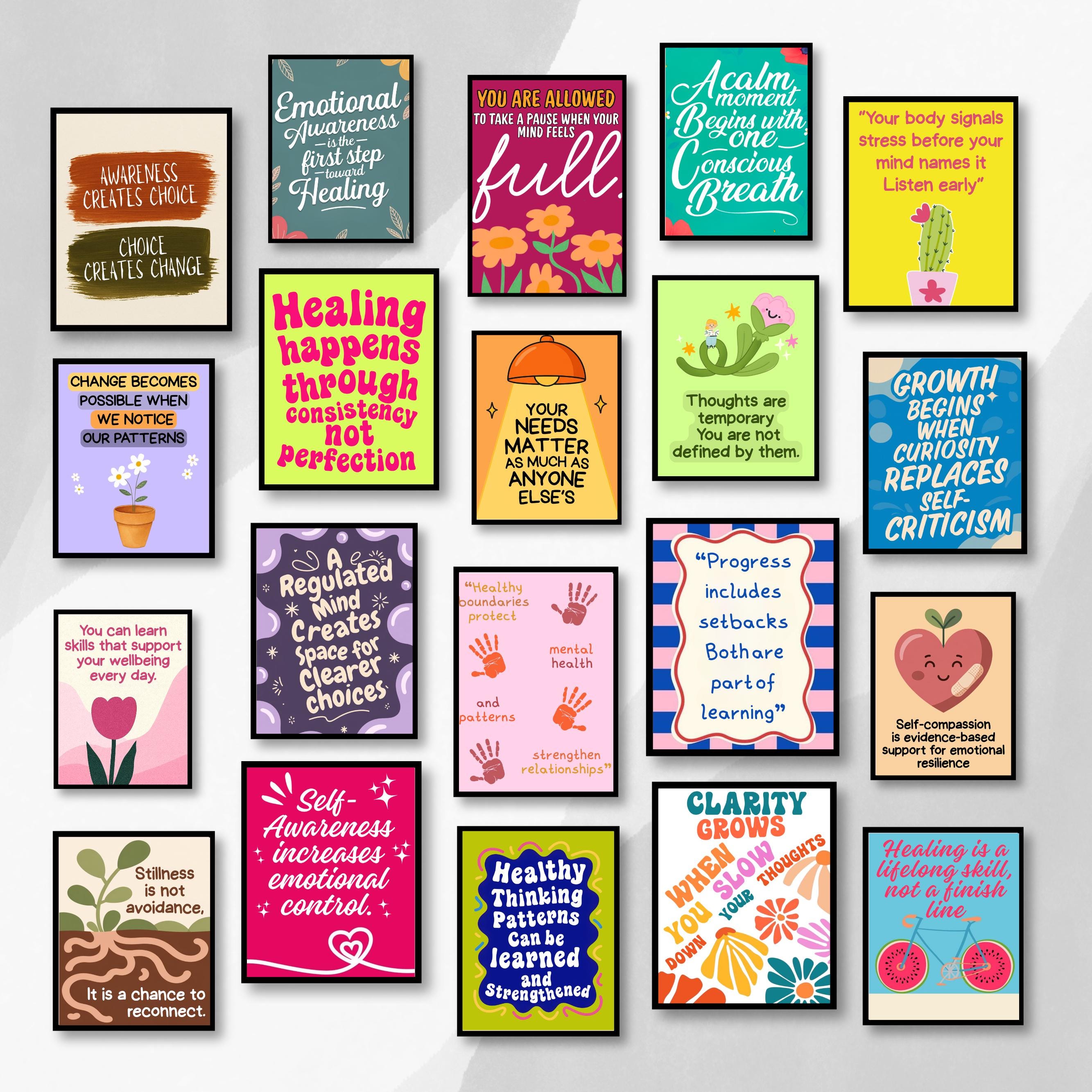 Mental Health Bundle, 200+ Wall Art Prints for Therapy Office Decor ...