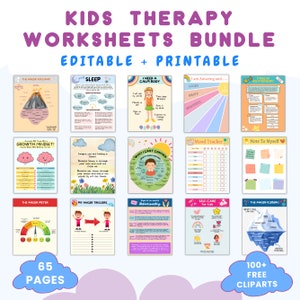 Kids Skills in Life Essential Bundle, Kids Therapy Bundle, Mental Health Bundle,Therapy worksheets, Calming Corner, Therapy Wall Art Posters