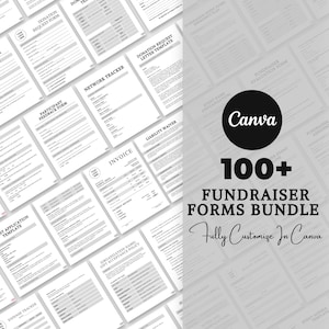 Bundle Of Fundraiser Form, Sponsorship Form Template, Fundraising Plan, Event Sponsorship Template, Canva Editable Template