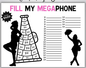 Fill My Megaphone Fundraiser, Cheer fundraiser Template, Cheerleading Fundraiser Template, Cheer Team Donation Fundraiser, Cheer Megaphone