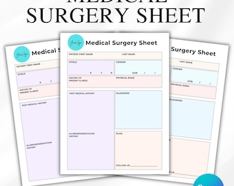 Med Surg Study Template, Nursing Student Study Guide, Printable Disease Concept Map for Nursing School, Canva Editable Template