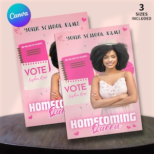 Editable Homecoming poster, Homecoming Campaign, vote for me, Class Treasurer, Class President, canva template,