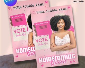 Bearbeitbares Heimkehrplakat, Heimkehr-Kampagne, stimme für mich, Klassenschatzmeister, Klassensprecher, Canva-Vorlage,