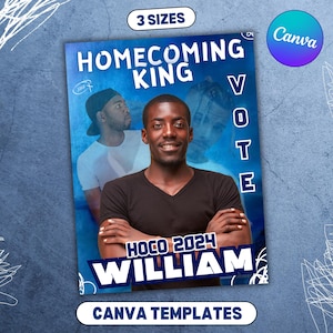 Homecoming Posters Canva Template, Homecoming Campaign, Homecoming King, Class Treasurer, Class President, student council, DIY HOCO FLYER