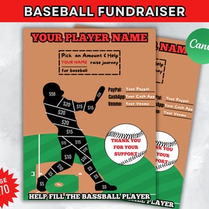 Editable Baseball Calendar Fundraiser Template | Clear The Board Fundraising Made Easy | 8.5x11 Digital Download