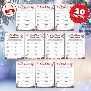 20 Christmas Games Bundle, Printable Christmas Party Games, School Christmas Game, Family Christmas Games, Holiday Party Games for Kids