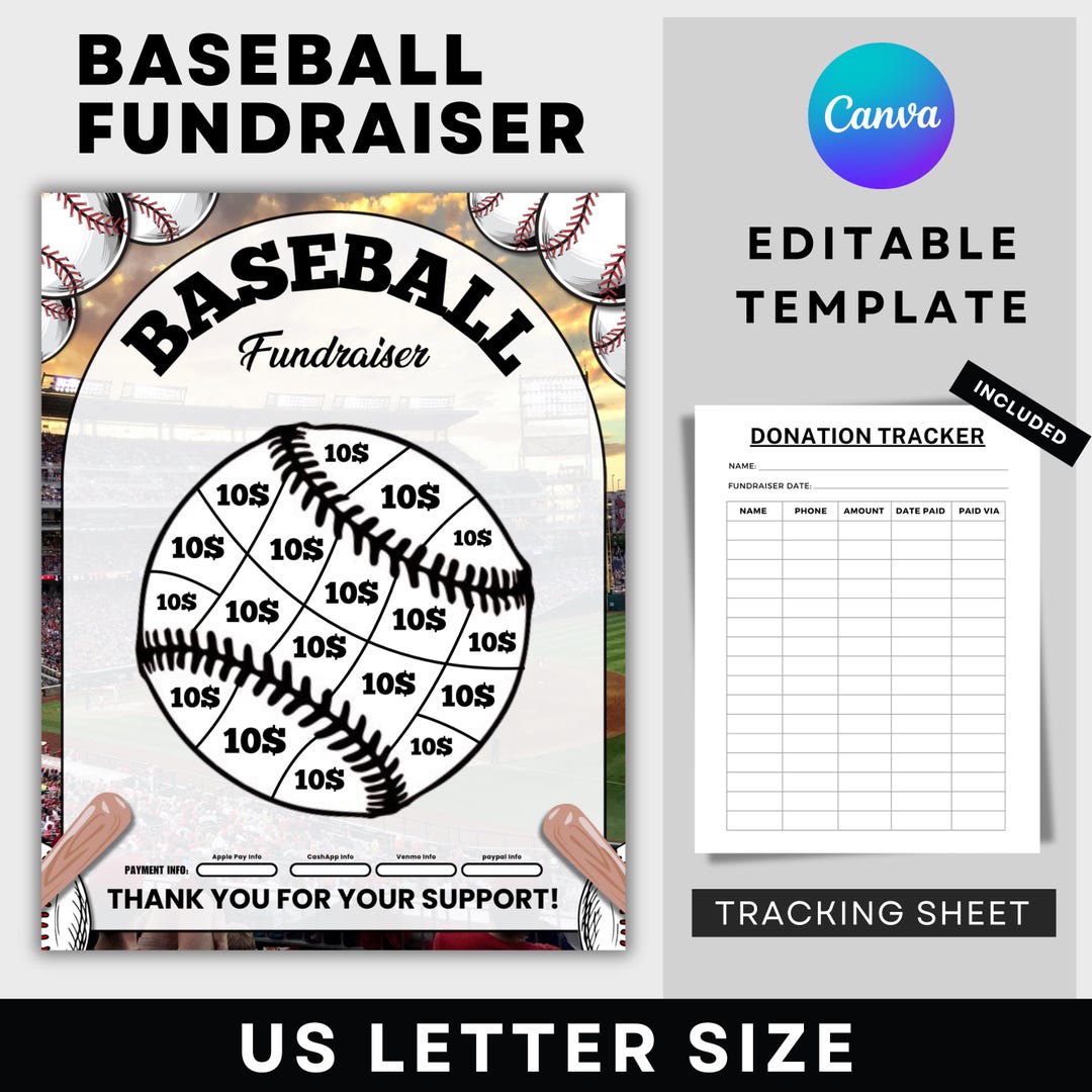 Baseball Fundraiser Calendar 2024, Pick a Date Baseball Fundraiser