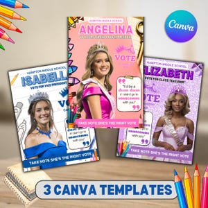 Pink Homecoming Queen, Homecoming Poster, Homecoming Campaign, HOCO, HOMECOMING, Class Treasurer, Class President, Edit then Print poster