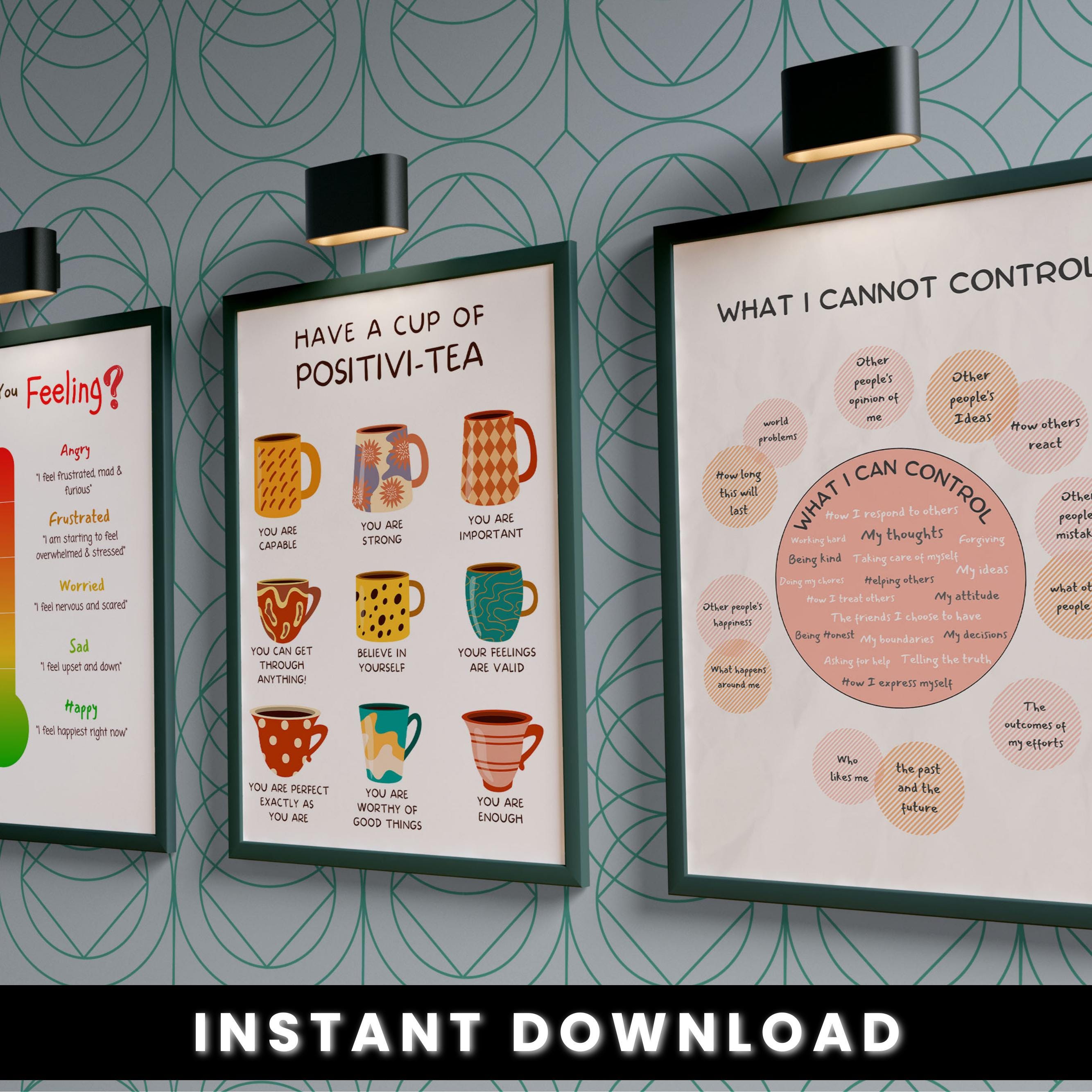 Therapy Poster Bundle, Decor Psychologist Therapist Mental Health ...