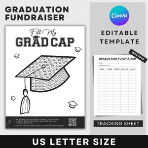 Graduation Fundraiser Template, Fill My Graduation Cap Fundraiser, Fill My Fundraiser for Senior Graduation Party, Graduation Fundraiser