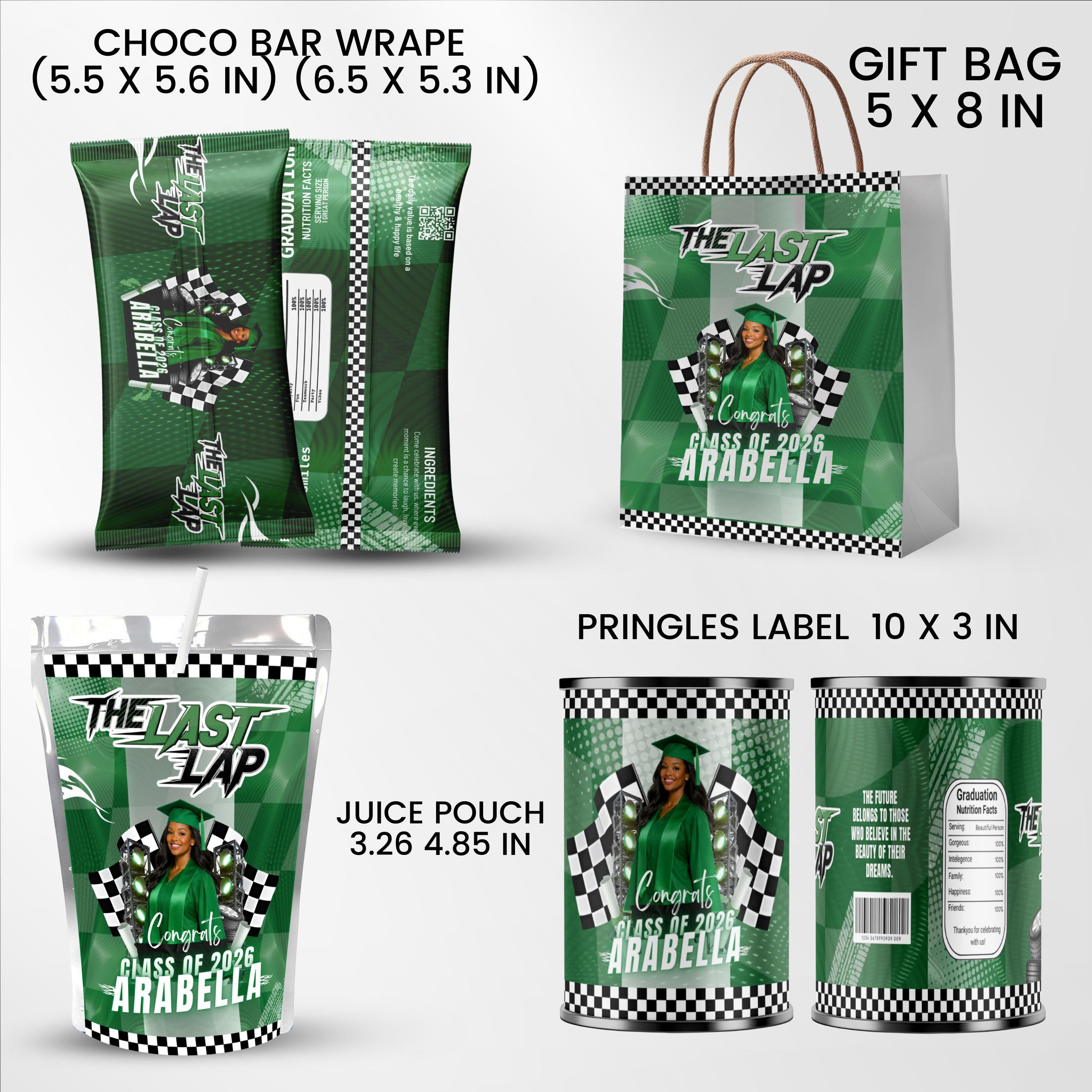 Graduation Party Favor Bundle, Green Class of 2026 Treat Bundle ...